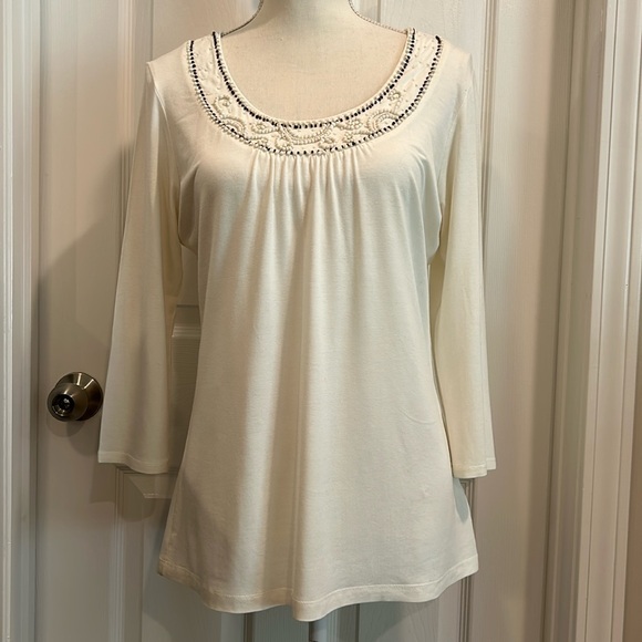 Style & Co. Tops - Style & co. size medium off white top with beading